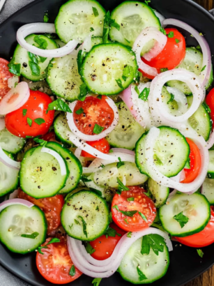 Cracker Barrel Cucumber Tomato and Onion Salad