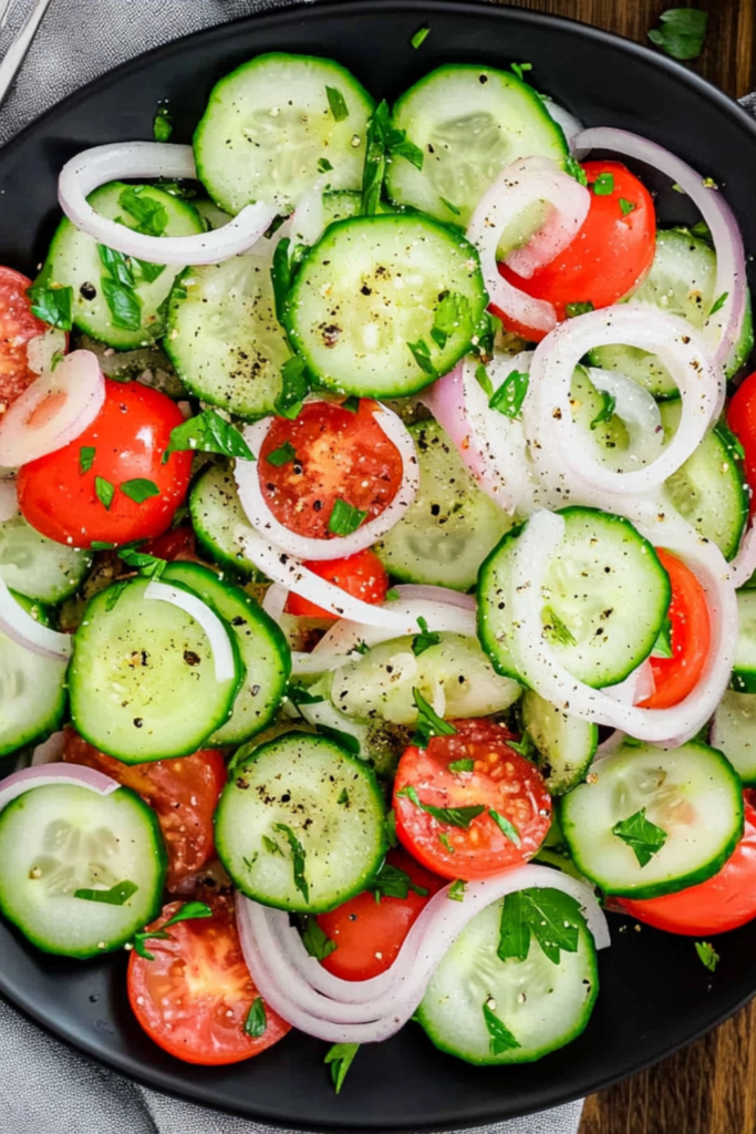 Cracker Barrel Cucumber Tomato and Onion Salad