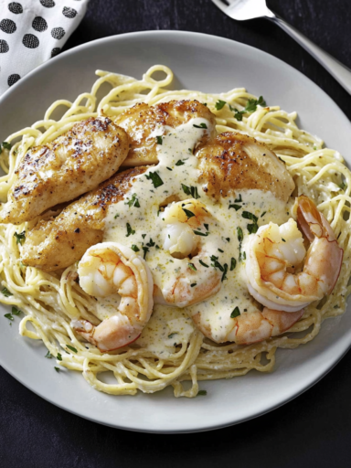 Outback Steakhouse Queensland Chicken and Shrimp Pasta