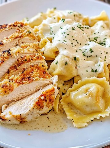 Olive Garden Asiago Tortelloni Alfredo with Grilled Chicken