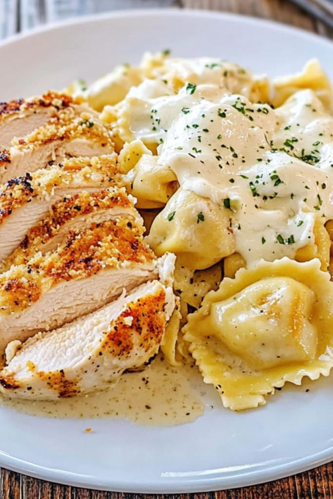 Olive Garden Asiago Tortelloni Alfredo with Grilled Chicken