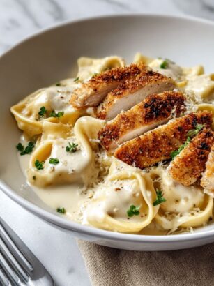 Asiago Tortelloni Alfredo with Grilled Chicken Recipe Recipe