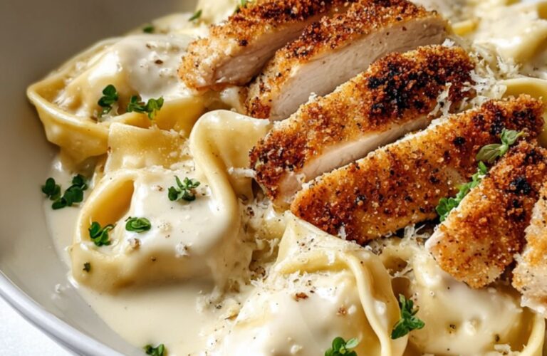 Asiago Tortelloni Alfredo with Grilled Chicken Recipe Recipe