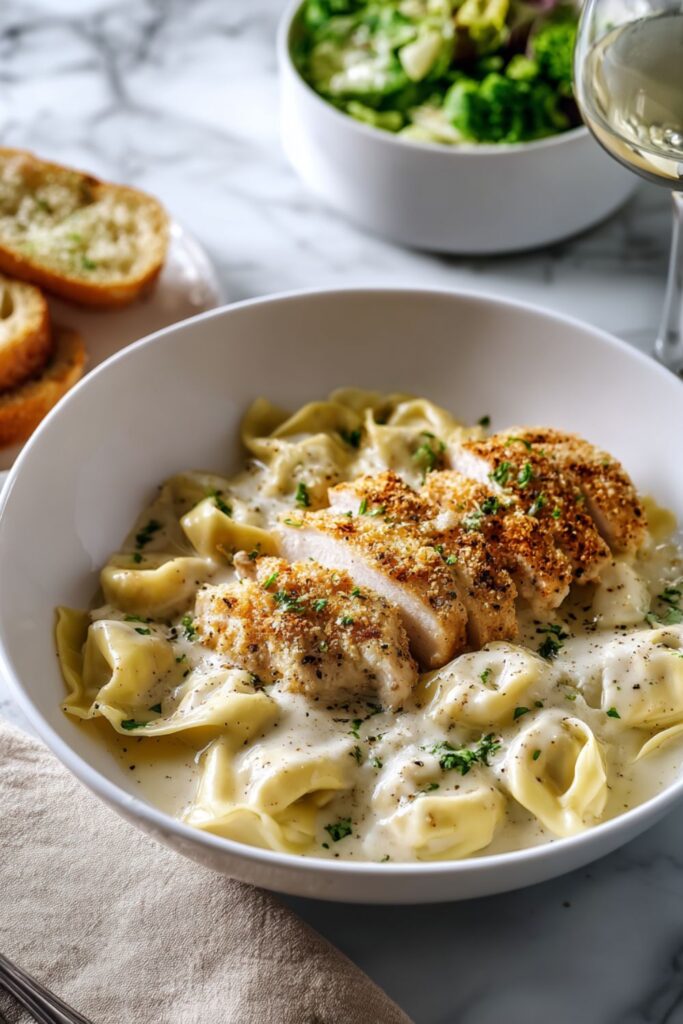 Asiago Tortelloni Alfredo with Grilled Chicken Recipe Recipe