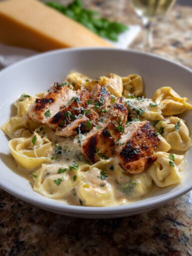 Olive Garden Asiago Tortelloni Alfredo with Grilled Chicken