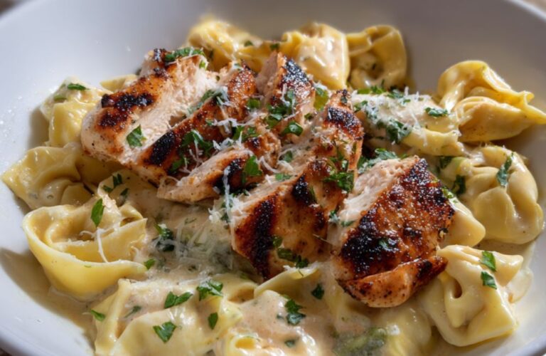 Olive Garden Asiago Tortelloni Alfredo with Grilled Chicken