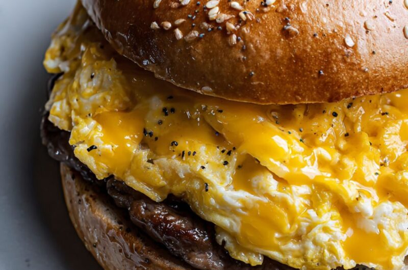 Steak Egg and Cheese Bagel Recipe