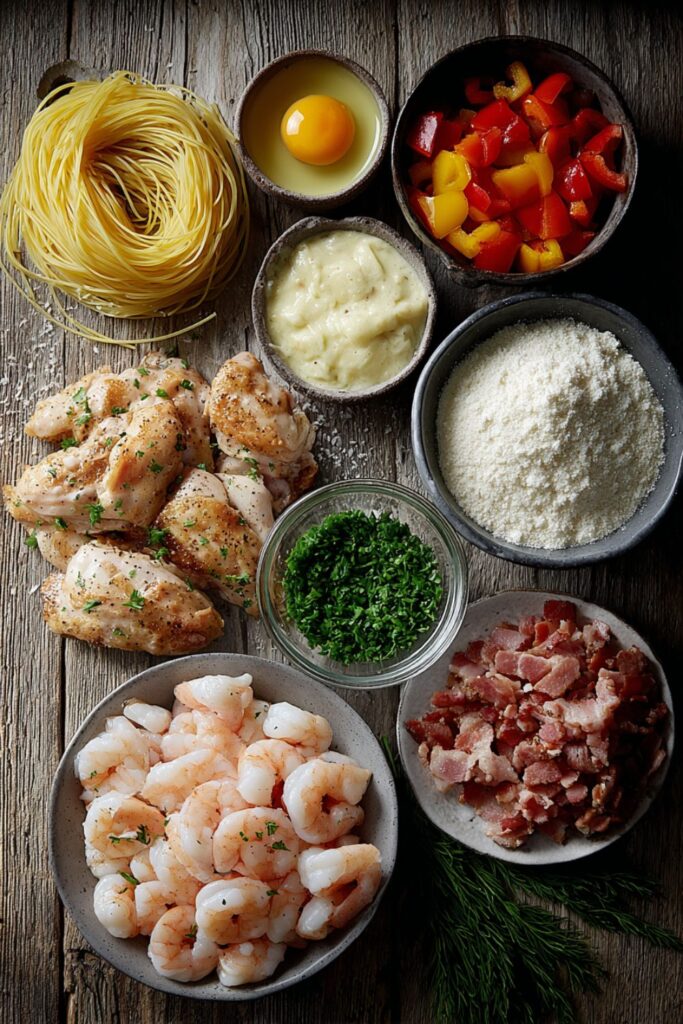 Chicken and Shrimp Carbonara Recipe