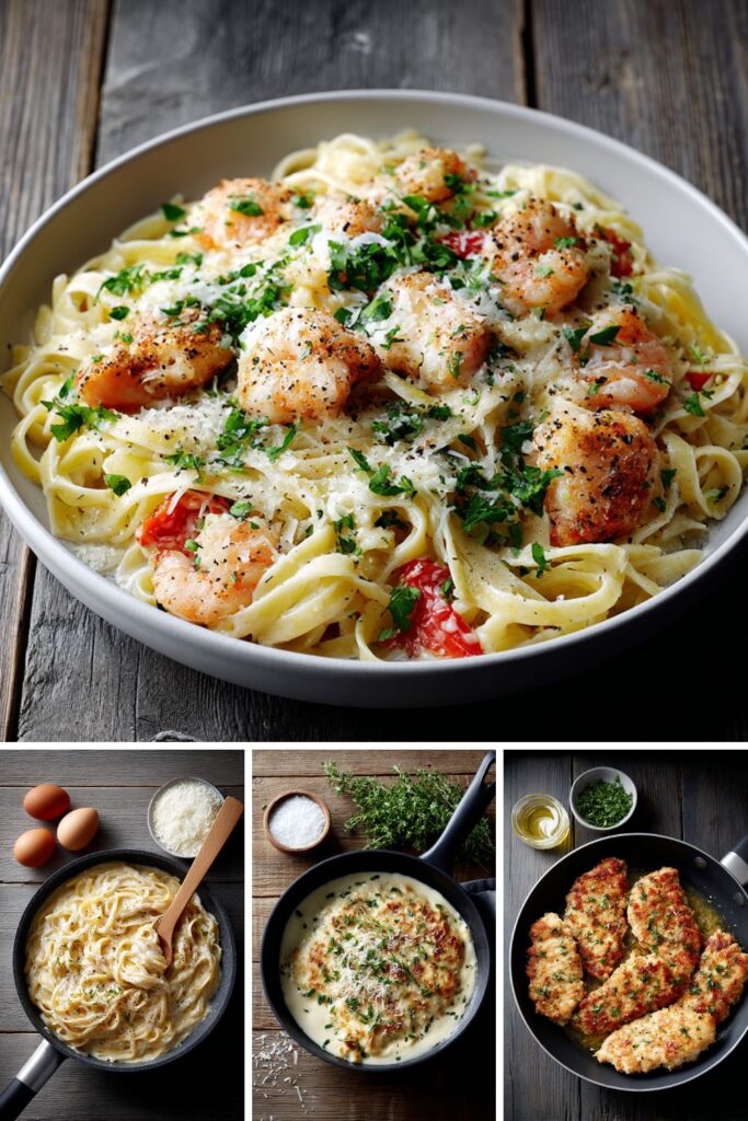 Chicken and Shrimp Carbonara Recipe