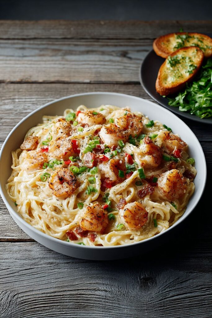 Chicken and Shrimp Carbonara Recipe