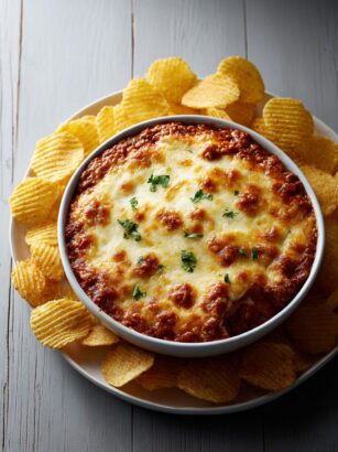 Lasagna Dip and Pasta Chips Recipe