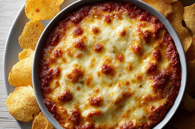 Lasagna Dip and Pasta Chips Recipe