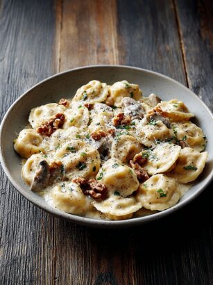 Ravioletti and Mushroom Walnut Sauce Recipe