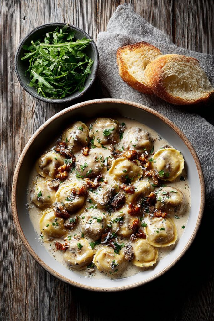 Ravioletti and Mushroom Walnut Sauce Recipe
