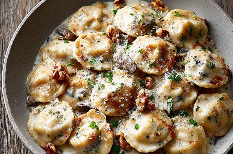 Ravioletti and Mushroom Walnut Sauce Recipe