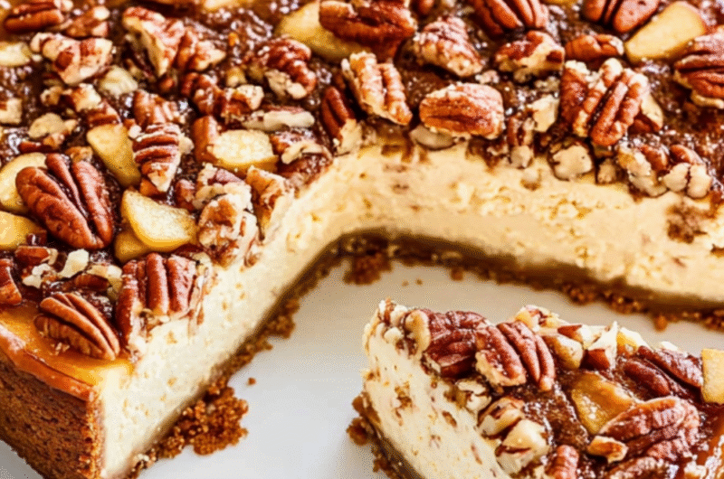 Apple Praline Cheesecake – Easy Olive Garden Copycat