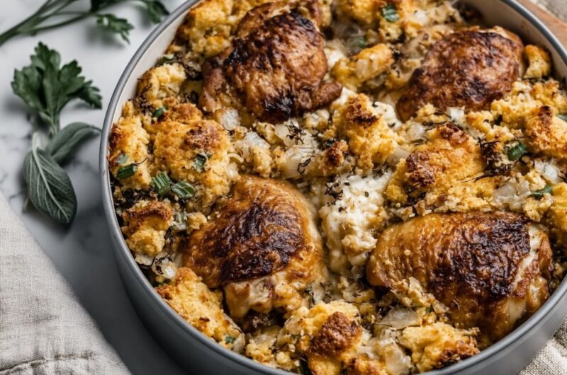 Cracker Barrel Baked Chicken and Dressing Recipe