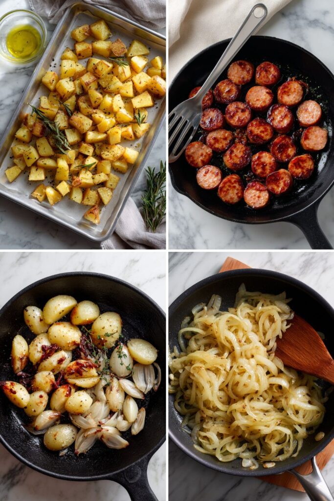 Skillet Hash with Sausage and Apples Recipe