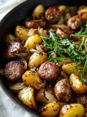 Skillet Hash with Sausage and Apples Recipe