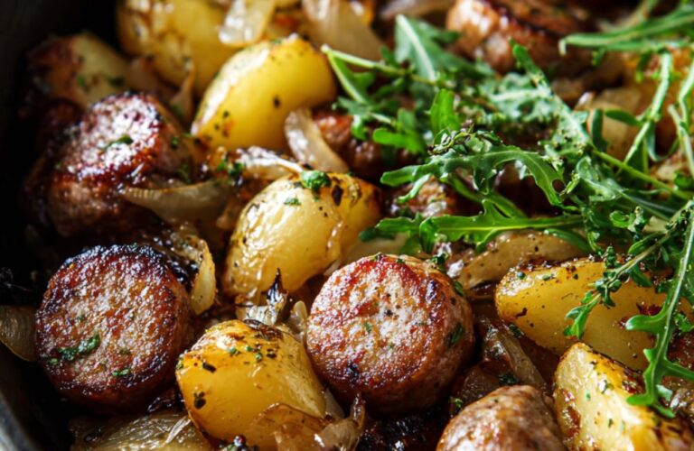 Skillet Hash with Sausage and Apples Recipe