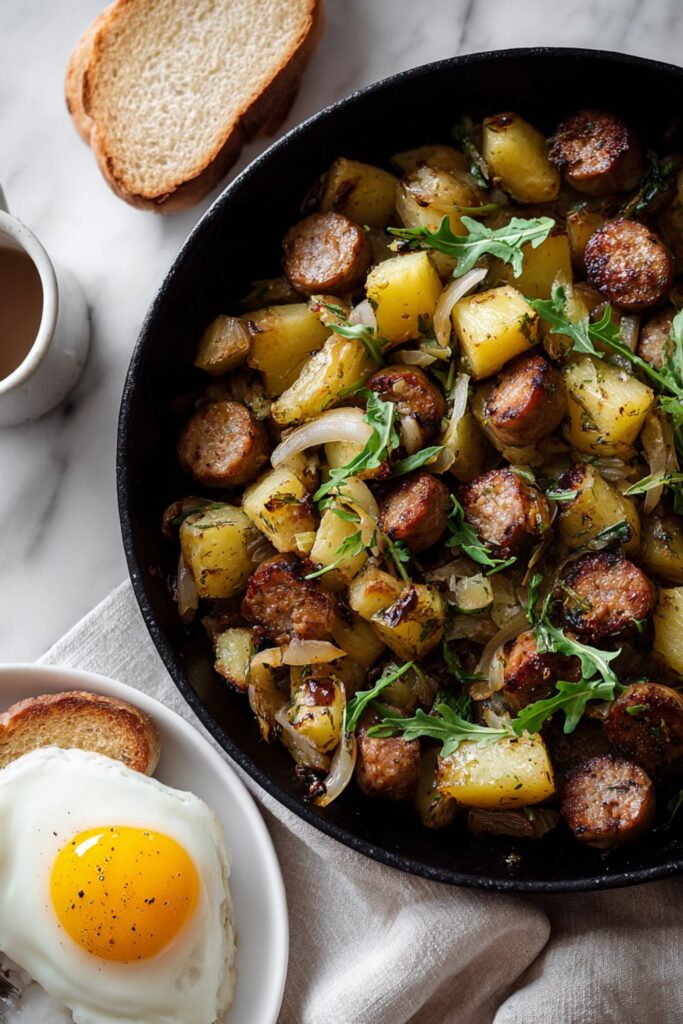 Skillet Hash with Sausage and Apples Recipe