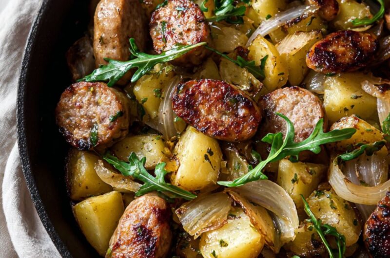 Skillet Hash with Sausage and Apples Recipe