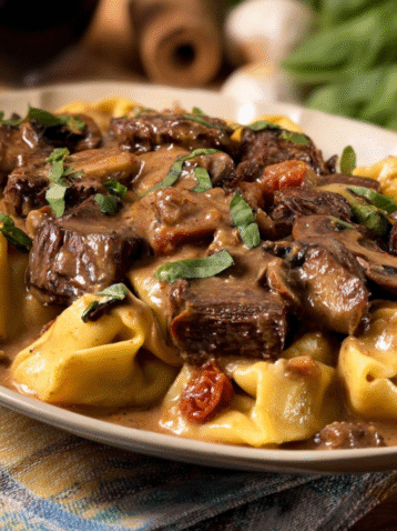 Braised Beef and Tortelloni Recipe