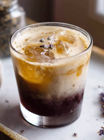 Iced Honeycomb Lavender Latte– Easy Starbucks Copycat