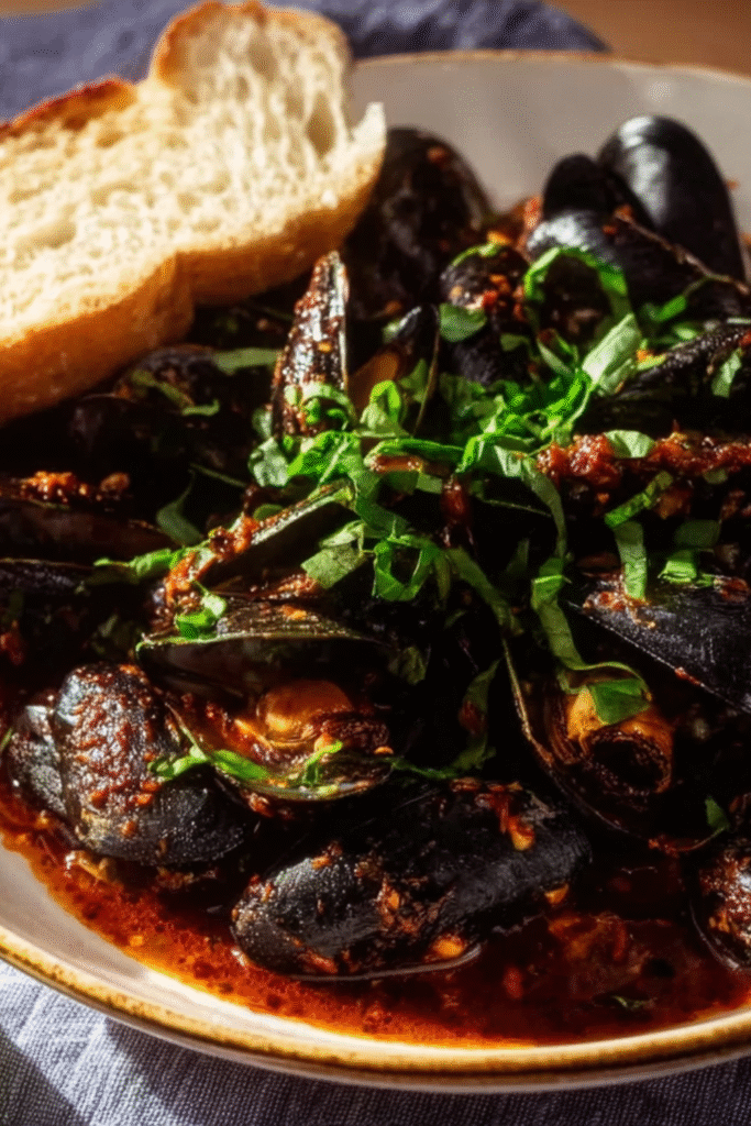 Garlic Mussels Marinara Recipe