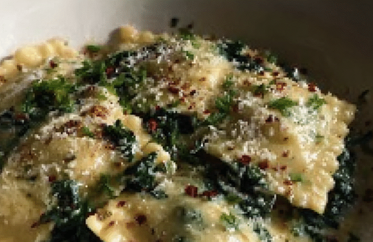 Spinach Ravioli with Cream Sauce Recipe