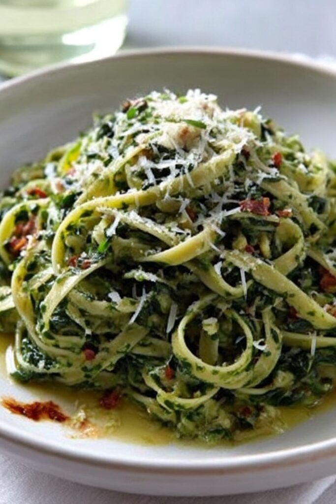 Trader Joe's Spinach and Chive Linguine Recipe