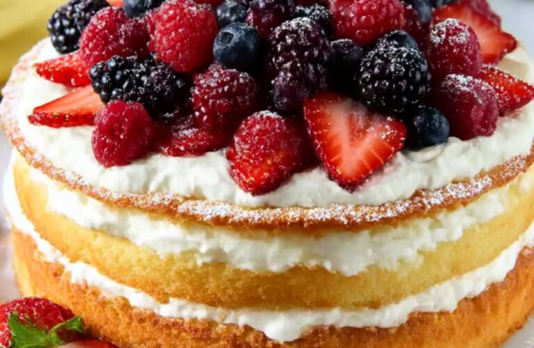Berries and Cream Layer Cake Recipe