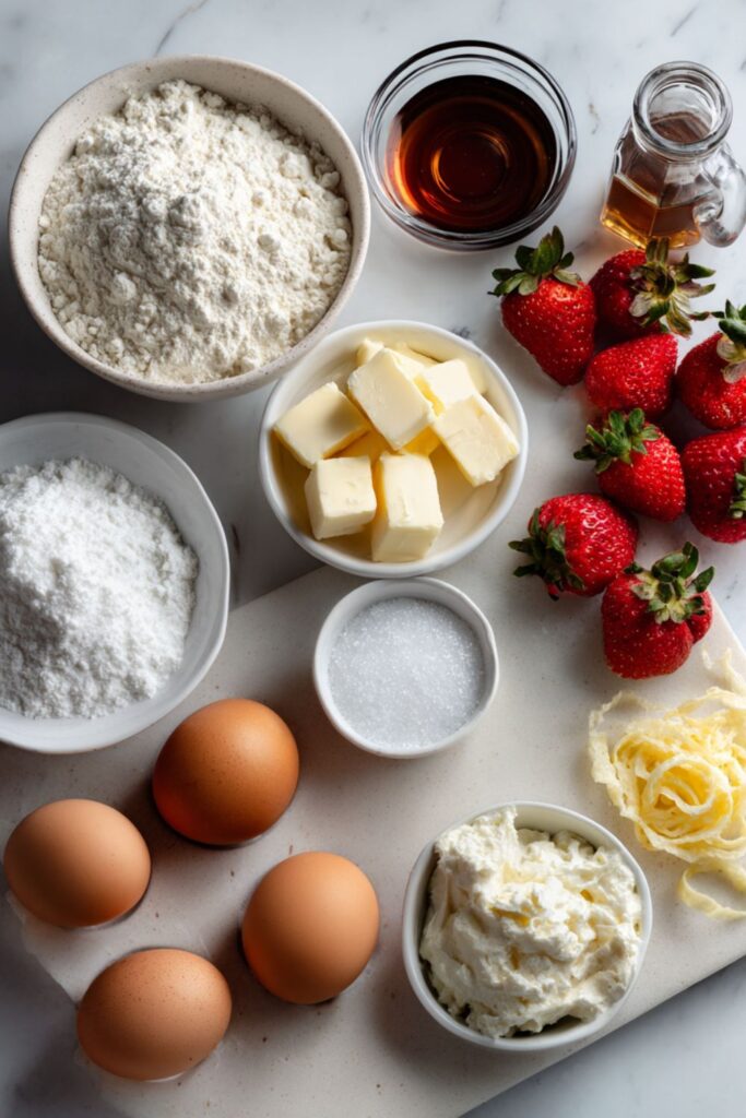 Ricotta Orange Pound Cake with Strawberries Recipe