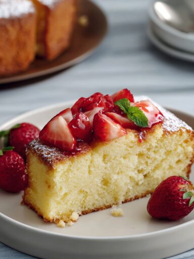 Ricotta Orange Pound Cake with Strawberries Recipe