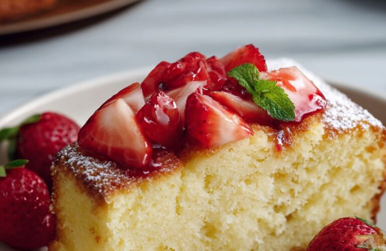 Ricotta Orange Pound Cake with Strawberries Recipe