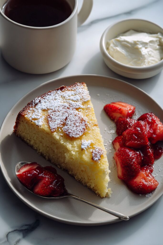 Ricotta Orange Pound Cake with Strawberries Recipe