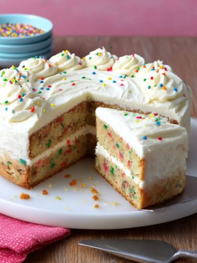 Chocolate Chip Cookie Layered Birthday Cake Recipe