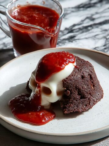 Chocolate Molten Cake with White Chocolate Skull Recipe