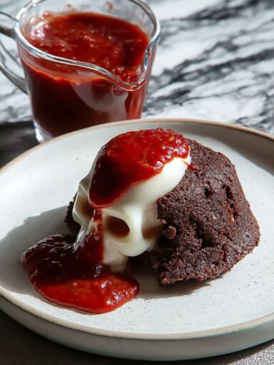 Chocolate Molten Cake with White Chocolate Skull Recipe