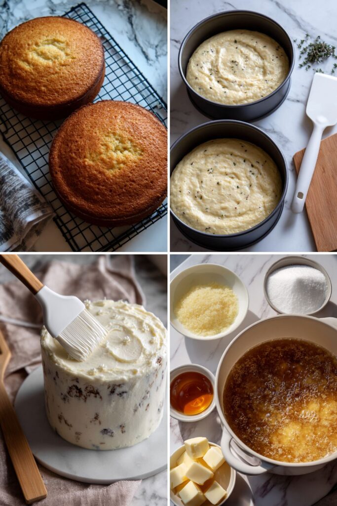 Cinnamon Spice Cake with Fig Buttercream, White Chocolate Ganache and Buttermilk Caramel Recipe