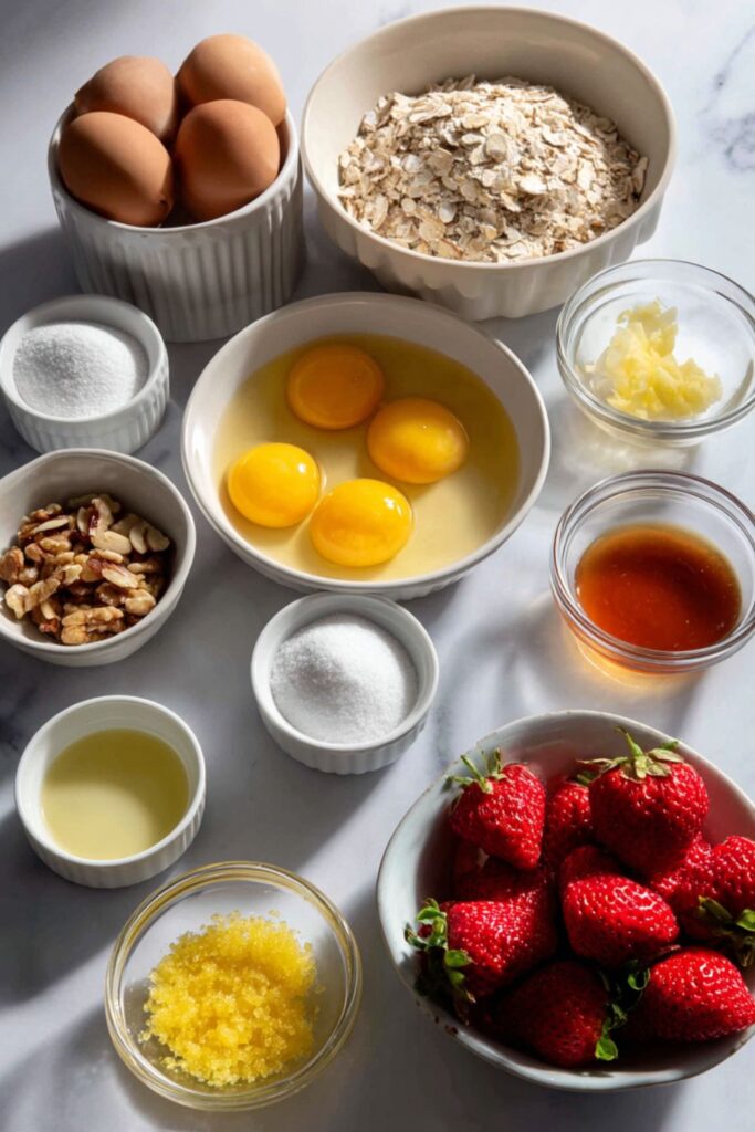 Lemon Sponge Cake with Glazed Strawberries Recipe