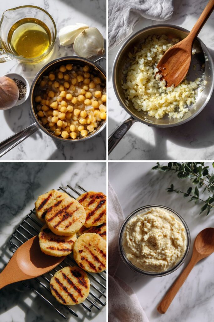 Grilled Chickpea Polenta Cakes with Chive Oil and Lemon Recipe