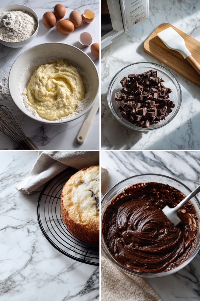 Marble Snacking Cake with Chocolate Frosting Recipe