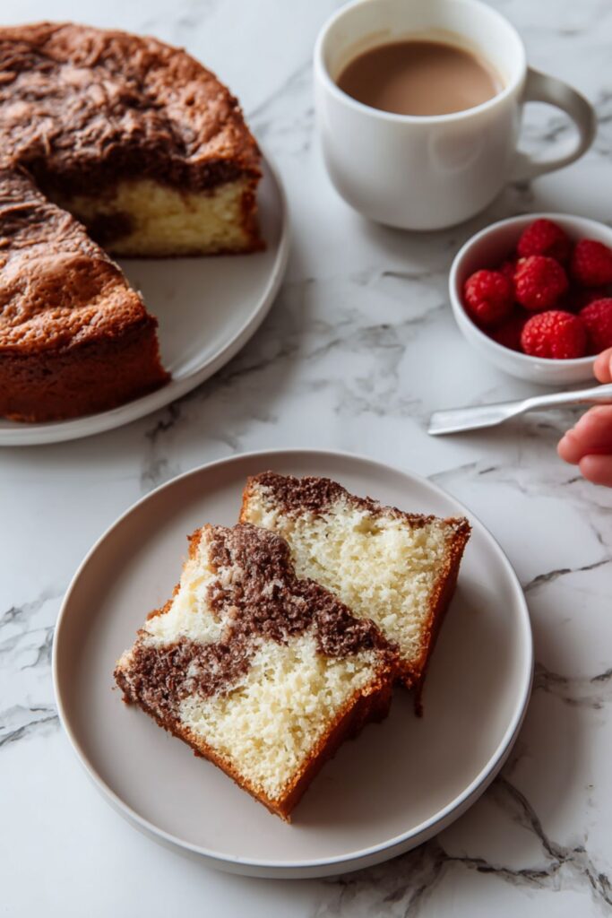 Marble Snacking Cake with Chocolate Frosting Recipe