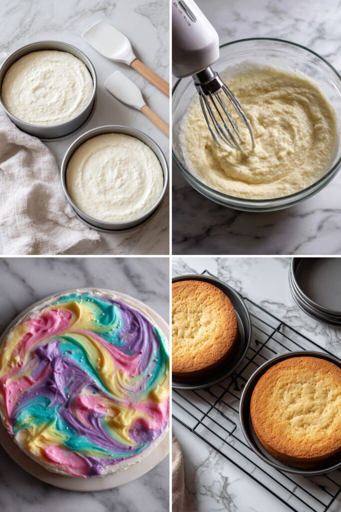 Rainbow Ribbon Cake Recipe