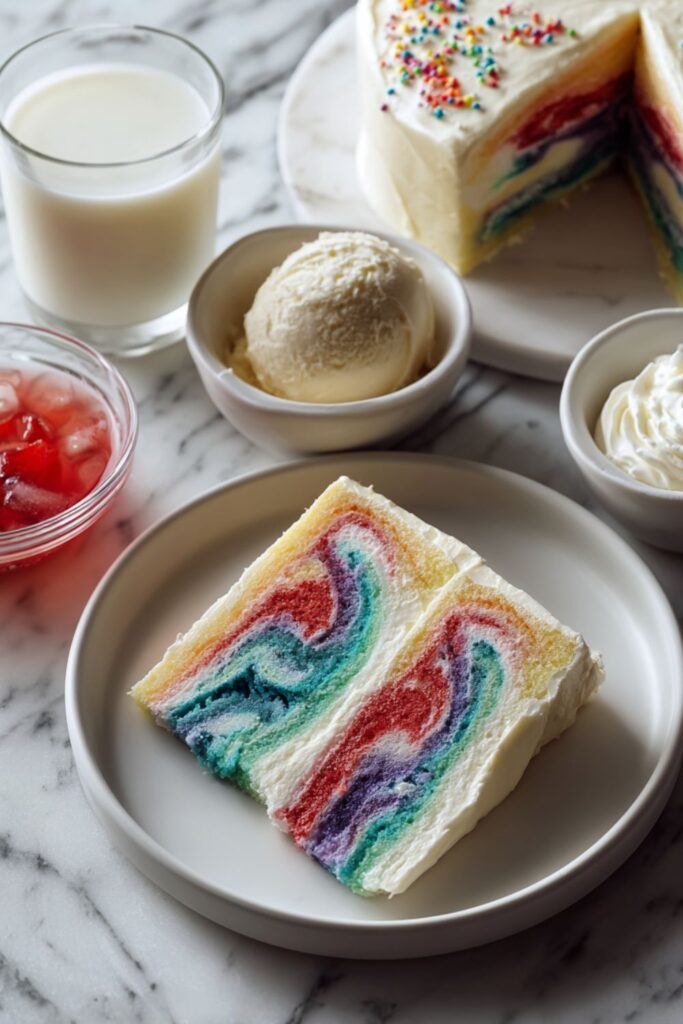 Rainbow Ribbon Cake Recipe