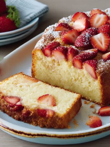Ricotta Orange Pound Cake with Strawberries Recipe