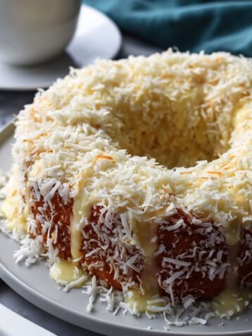Tropical Coconut Cake with Mango Center Recipe