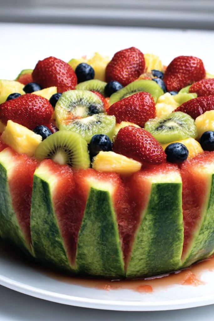 Watermelon Fruit Basket Cake Recipe