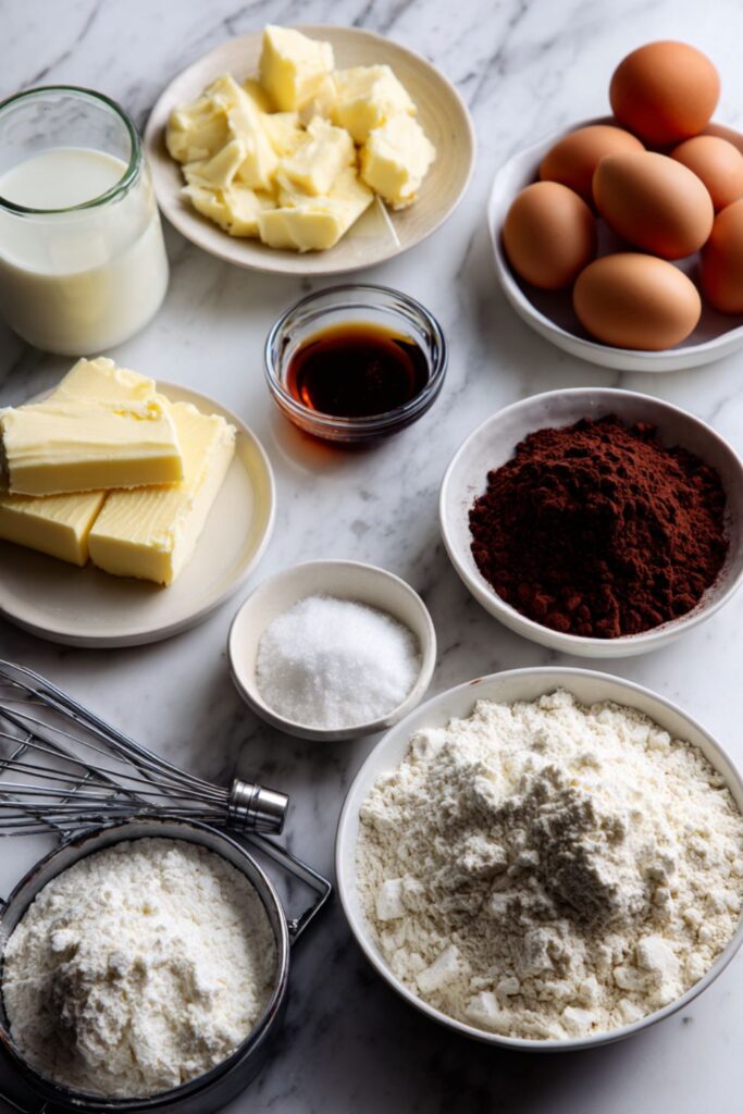 Yellow Cake with Chocolate Buttercream Frosting Recipe